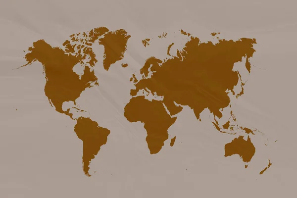 Mapa marrón del mundo sobre papel —  Fotos de Stock