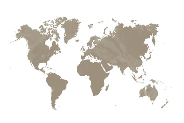 Коричневая карта мира — стоковое фото