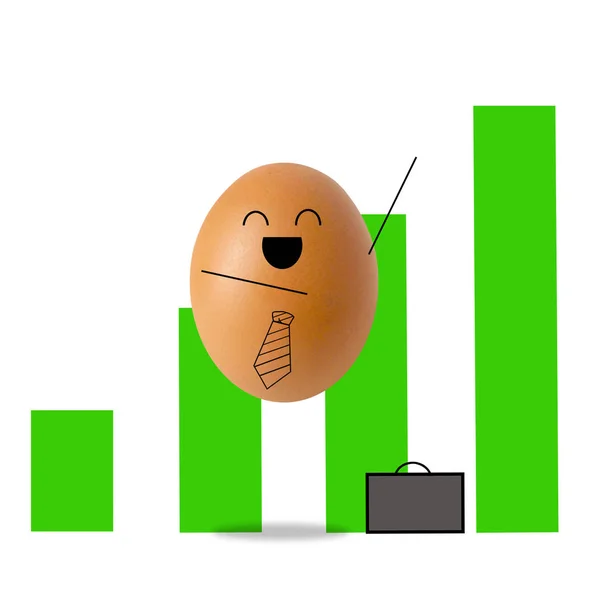 Geschäftsmann Eierklettern Graph, Erfolgskonzept — Stockfoto