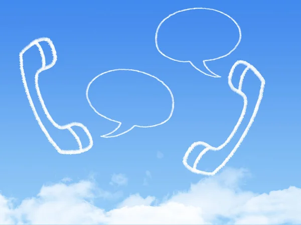 Phone cloud shape on blue sky — Stock Photo, Image