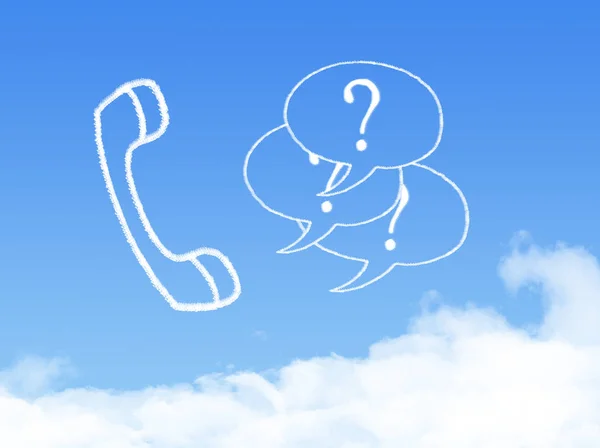 Telefoon vorm van de wolk op blauwe hemel — Stockfoto