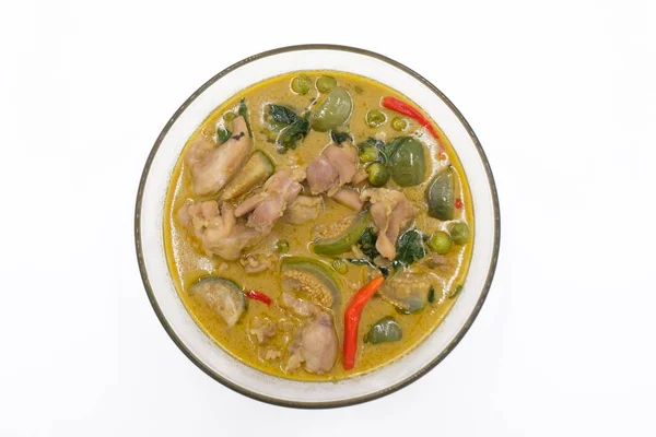 Thai Meal Kit Green Curry Chicken on white background