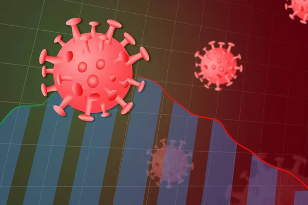 Coronavirus Betegség Covid Hatása Globális Gazdaság Tőzsdék Pénzügyi Válság Koncepció — Stock Fotó