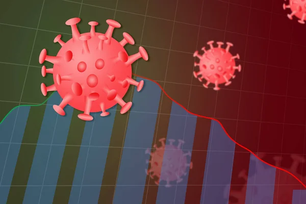 Choroba Coronawirusa Covid Wpływ Światową Gospodarkę Koncepcja Kryzysu Finansowego Rynków — Zdjęcie stockowe