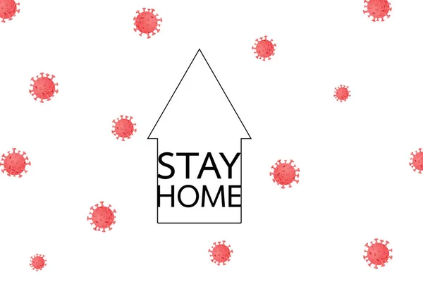 待在家里 保持白色背景的安全 说明检疫的概念 待在家里 — 图库照片