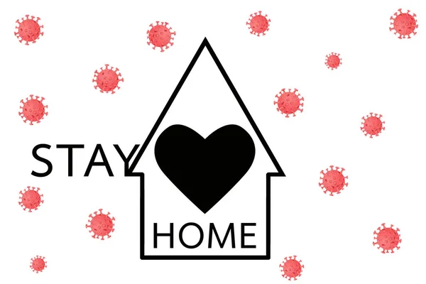 Stay Home Stay Safe White Background Illustration Concept Quarantine Stay — стоковое фото