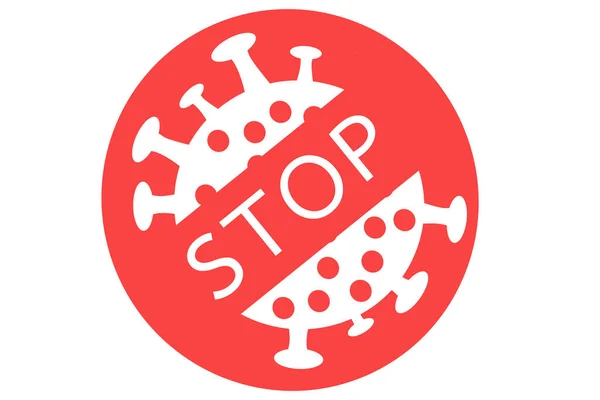 Stop Covid Znak Koncepcja Ilustracji Koronawirusa Covid Białym Tle — Zdjęcie stockowe