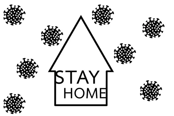 Stay Home Stay Safe White Background Illustration Concept Quarantine Stay — стоковое фото