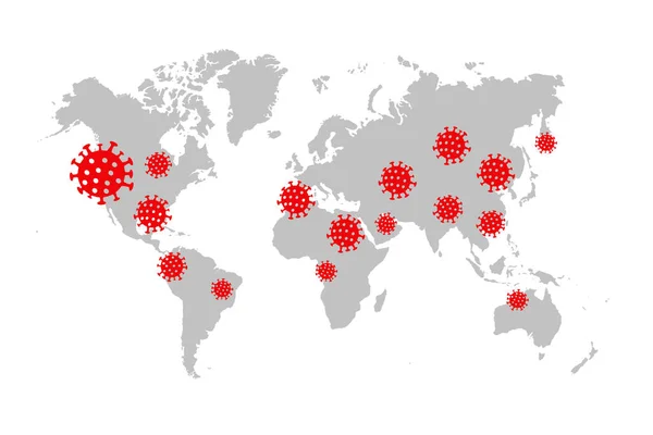Коронавирусная Болезнь Covid Инфекция Медицинская Иллюстрация Фоне Карты Мира — стоковое фото