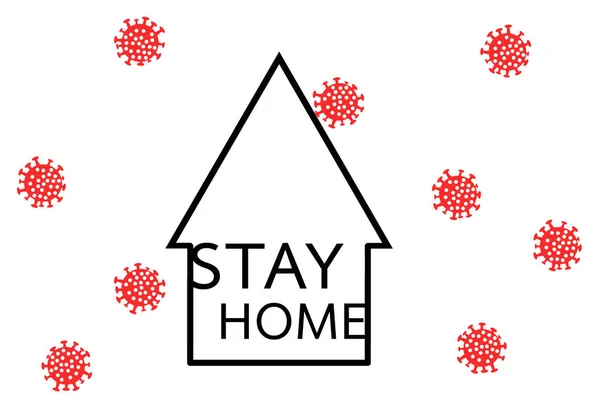 Stay Home Stay Safe White Background Illustration Concept Quarantine Stay — стоковое фото