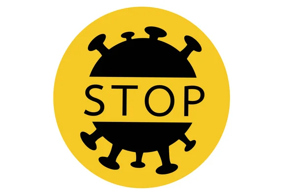 Stop Covid Jel Illusztráció Koncepció Coronavirus Covid Fehér Alapon — Stock Fotó