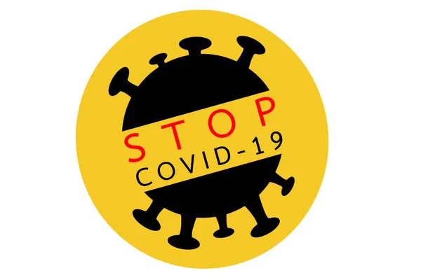 Stop Covid Sign Ilustración Concepto Coronavirus Covid Sobre Fondo Blanco —  Fotos de Stock