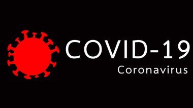 Coronavirus hastalığı COVID-19 enfeksiyonu Siyah arka planda tıbbi çizimler