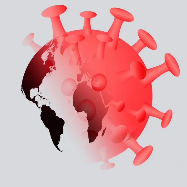 コロナウイルス病Covid 19感染医学3Dイラスト世界地図背景 — ストック写真