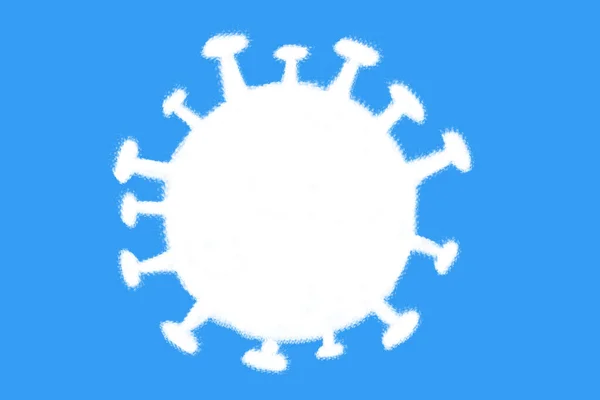 Coronavirus Wolk Vorm Blauwe Lucht Illustratie — Stockfoto
