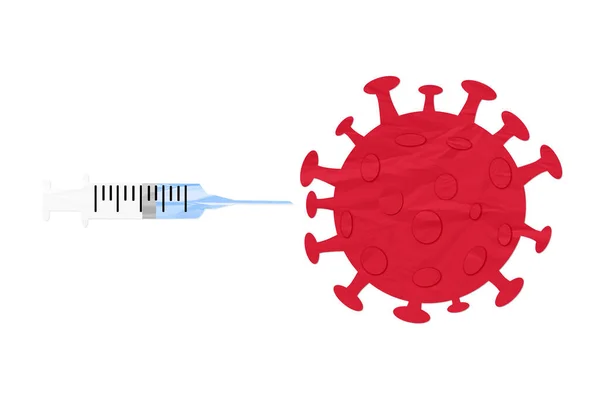 Vaccin Covid Illustratie Papieren Concept Rechtenvrije Stockfoto's