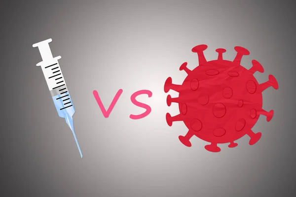 疫苗Vs Covid 19说明 纸张概念 — 图库照片