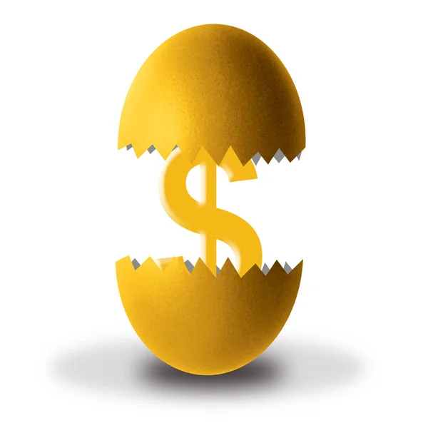 Gouden Dollarsymbool Een Gouden Gebroken Witte Achtergrond Financieel Bedrijfssucces Concept — Stockfoto