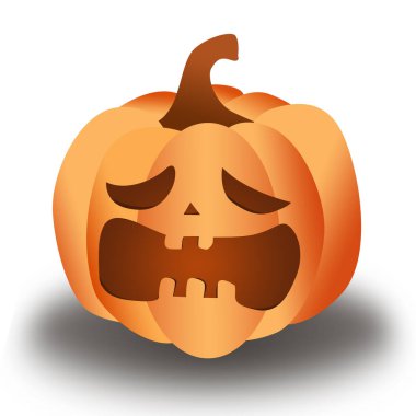 Beyaz arka planda mutlu Cadılar Bayramı, 3 boyutlu illüstrasyon