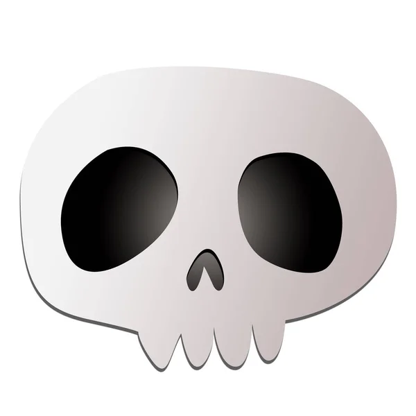 Skull Happy Halloween Vit Bakgrund Illustration Koncept — Stockfoto