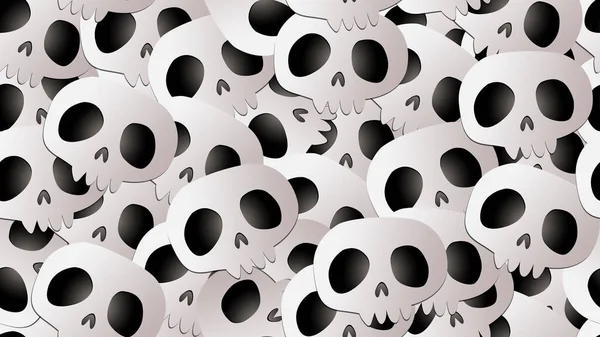 Skull Sömlös Tecknad Textur Bakgrund Illustration Koncept — Stockfoto