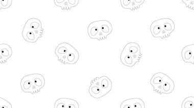 Beyaz arkaplanda kafatası olmayan çizgi film, illüstrasyon konsepti