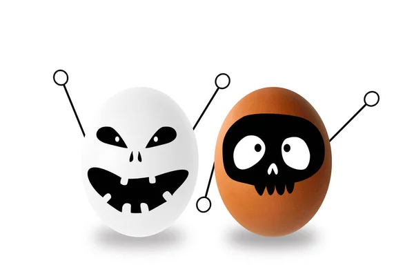 Beyaz Arka Planda Cadılar Bayramı Yumurtası — Stok fotoğraf