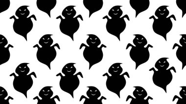 Beyaz arkaplanda kusursuz hayalet karikatürü, illüstrasyon konsepti