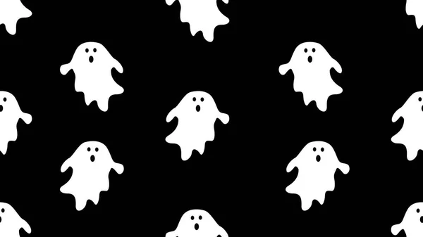 Ghost Naadloze Cartoon Zwarte Achtergrond Illustratie Concept — Stockfoto
