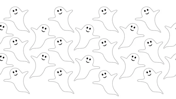 Ghost Seamless Cartoon White Background Illustration Concept — Stock Photo, Image