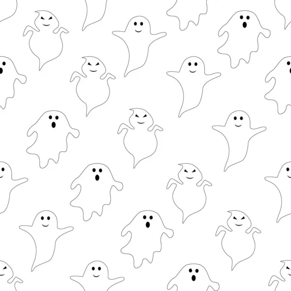 Fantasma Senza Soluzione Continuità Cartone Animato Sfondo Bianco Concetto Illustrazione — Foto Stock
