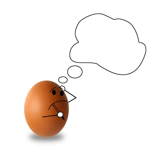 Schrijver Egg Denken Iets Witte Achtergrond Illustratie — Stockfoto