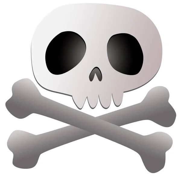 Esqueleto Crânio Feliz Halloween Fundo Branco Conceito Ilustração — Fotografia de Stock