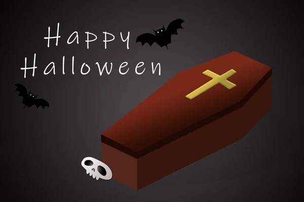 Happy Halloween Black Background Illustration Concept — Stock Photo, Image