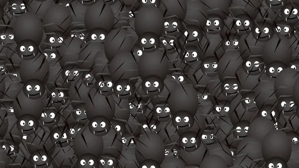 Black Spider Seamless Cartoon White Background Illustration Concept — Stock Photo, Image