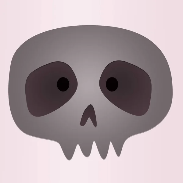 Totenkopf Aus Papier Auf Rosa Hintergrund Konzept Zur Halloween Illustration — Stockfoto