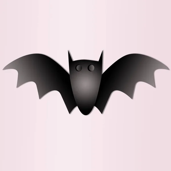 Papiergeschnittene Fledermaus Auf Rosa Hintergrund Halloween Illustrationskonzept — Stockfoto