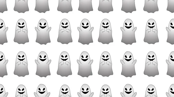 Fantasma Dibujos Animados Sin Costura Sobre Fondo Blanco Concepto Ilustración —  Fotos de Stock