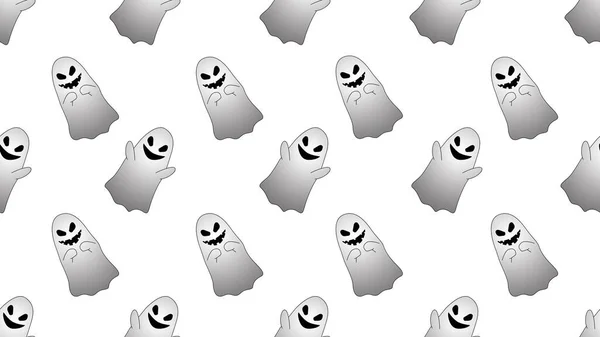 Ghost Naadloze Cartoon Witte Achtergrond Illustratie Concept — Stockfoto