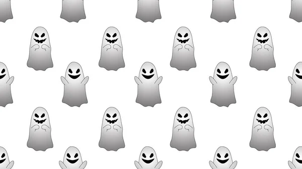 Ghost Naadloze Cartoon Witte Achtergrond Illustratie Concept — Stockfoto