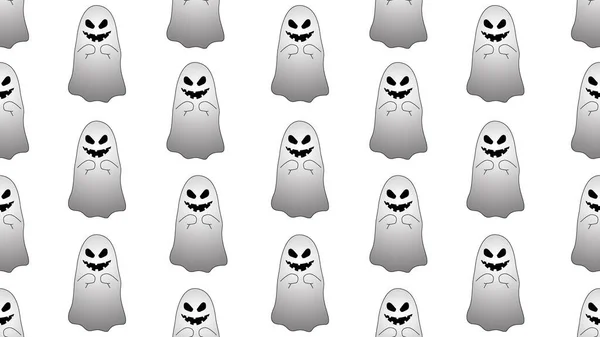 Ghost Seamless Cartoon White Background Illustration Concept — Stock Photo, Image
