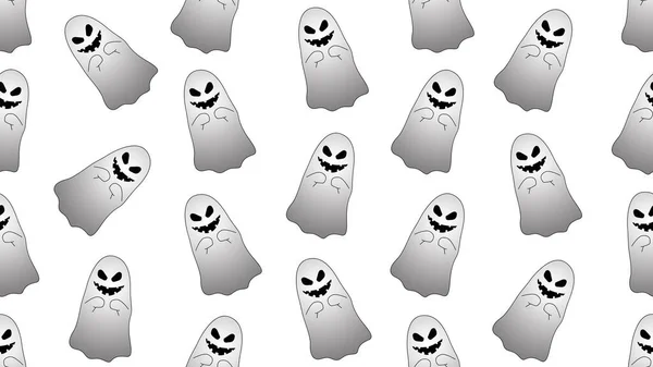 Fantasma Senza Soluzione Continuità Cartone Animato Sfondo Bianco Concetto Illustrazione — Foto Stock