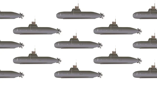 Submarino Sem Costura Fundo Branco Ilustração Conceito — Fotografia de Stock