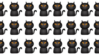 Beyaz arka planda siyah kedisiz çizgi film, illüstrasyon konsepti