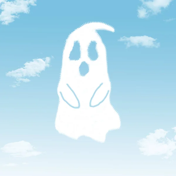 Forma Nube Fantasma Concepto Halloween —  Fotos de Stock