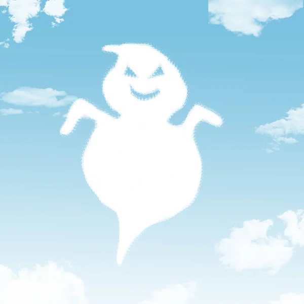 Forma Nube Fantasma Concepto Halloween —  Fotos de Stock