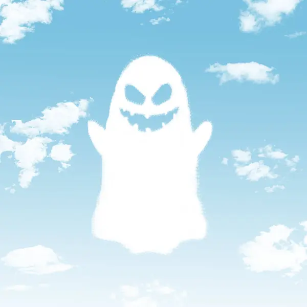 Forma Nube Fantasma Concepto Halloween —  Fotos de Stock