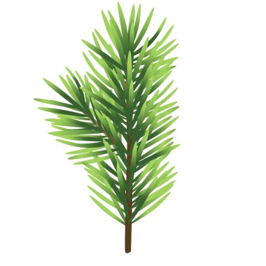 Beyaz arkaplanda izole edilmiş Noel ağacı çizimi