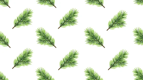 Vánoční Strom Větev Hladké Ilustrace Izolované Bílém Pozadí — Stock fotografie