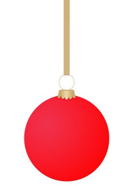 Beyaz arkaplanda Noel ağacı için top